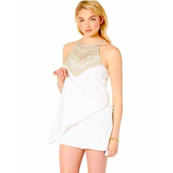 NEW Lilly Pulitzer Pearl Romper size 10 White - Picture 2 of 13